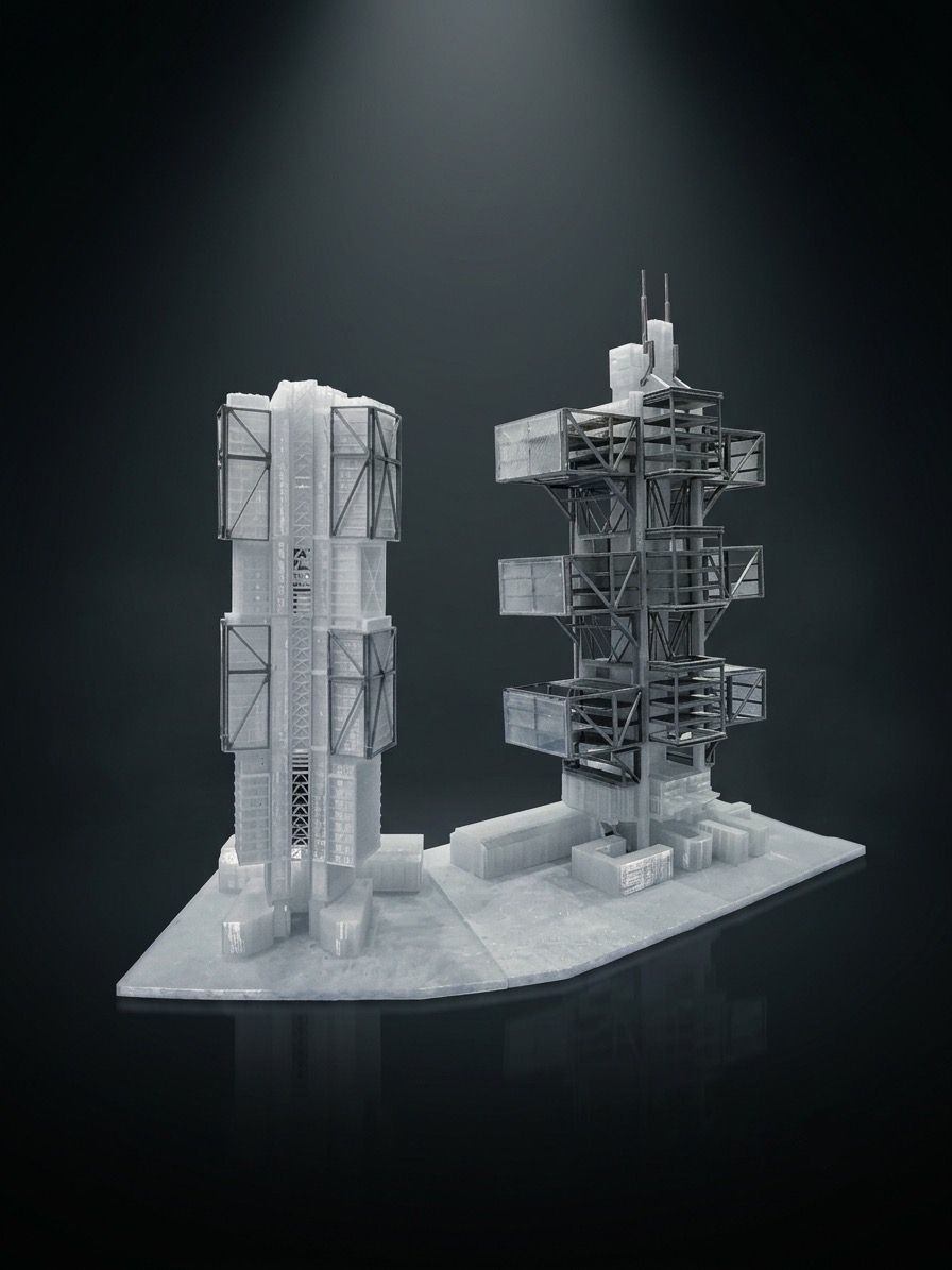 Vertical village detail model