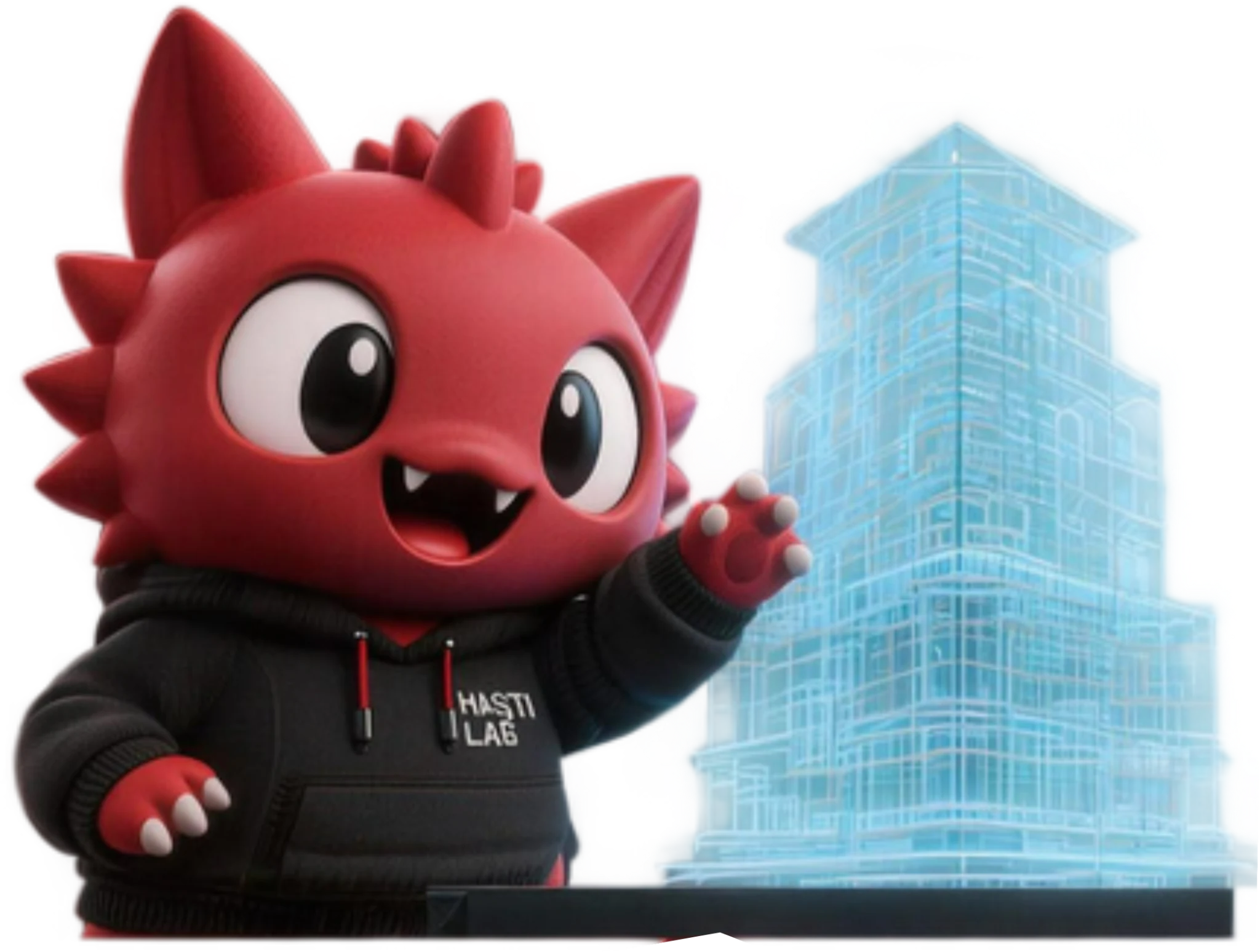 Sora presenting hologram building
